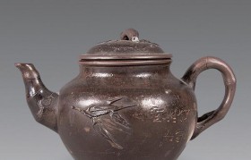 老紫砂壶收藏价格~ 六十年代 竹节纹紫砂壶
