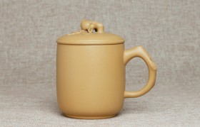 宜兴紫砂杯原矿段泥紫砂盖杯寿桃手工紫砂杯紫砂杯价格