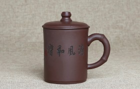 紫砂杯青峰和谐原矿朱泥紫砂杯紫砂杯适合泡什么茶？