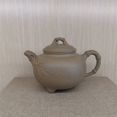 原矿紫砂特高温老段泥300cc小圆竹--丁亦琴#全手  8