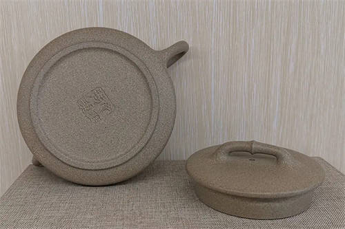 原矿紫砂壶广口石瓢竹特高温老段泥200cc做壶师傅:丁亦琴 国工~全手  5