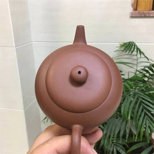 原矿紫砂壶扁圆清水泥200cc做壶师傅:刘海涛（半手）  1