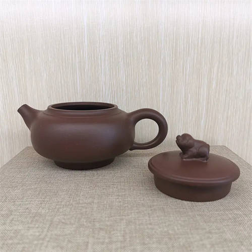 原矿紫砂壶生肖猪老紫泥200cc做壶师傅:林成浩（半手）  1