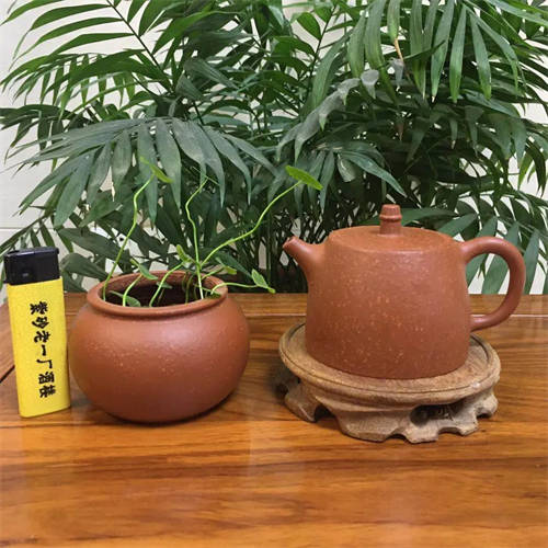 原矿紫砂壶汉铎粗砂朱泥180cc做壶师傅:周秀芬（半手）  9