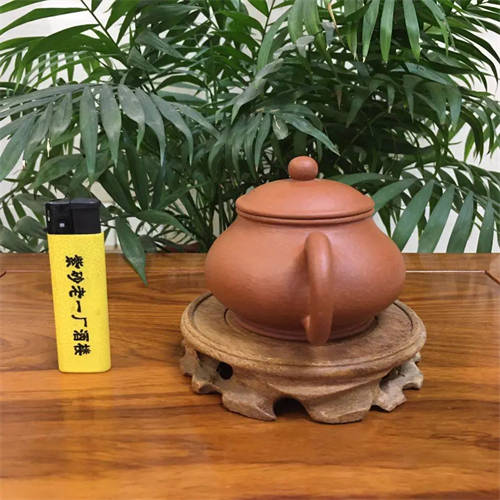 原矿紫砂壶潘壶粗砂朱泥175cc做壶师傅:王旭（半手）  1