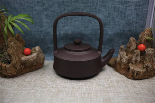 原矿紫砂壶紫泥提壁400cc作者：蒋红君（全手）  4