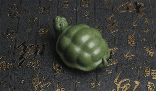 紫砂茶宠绿泥乌龟做工精致神态细腻茶盘摆件紫砂茶宠价格200人民币。  6